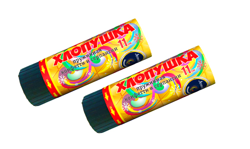  Пружинная хлопушка 11см с конфетти и серпантином  в Красноярске